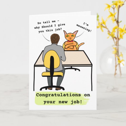 新しいおもしろいジョブカードをプレゼント カード (黄色い花)