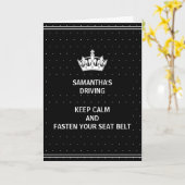 新しいおもしろいドライバ黒おめでとうカード カード (黄色い花)