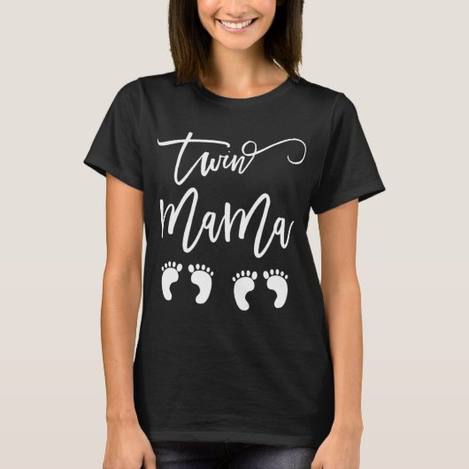 新しいおもしろいママのためのツインママことわざ Tシャツ (正面)