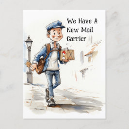 新しいおもしろいメールキャリアの移動案内 ポストカード