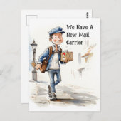 新しいおもしろいメールキャリアの移動案内 ポストカード (正面/裏面)