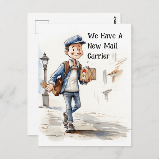 新しいおもしろいメールキャリアの移動案内 ポストカード (正面/裏面)