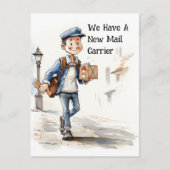新しいおもしろいメールキャリアの移動案内 ポストカード (正面)