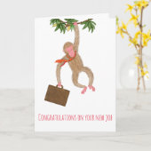 新しいおもしろい就職祝いカード カード (黄色い花)