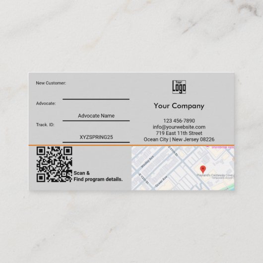 新しいおカスタム客様のアドボケートの報酬のイメージ 紹介カード (裏面)