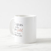 新しいお仕事おめでとう 私たちを忘れないでね コーヒーマグカップ (正面左)