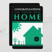 新しいお家のご購入おめでとう（緑の形） (正面/裏面)