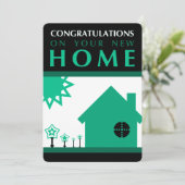 新しいお家のご購入おめでとう（緑の形） (スタンド正面)