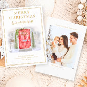 新しいお家のホリデー 赤い水彩のドア シーズンカード