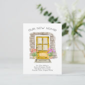 新しいお家 - かわいい新住所の水彩ドア 案内ポストカード (スタンド正面)