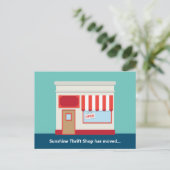 新しいお店かわいいグランドオープンまたは店舗ムーブメント ポストカード (スタンド正面)