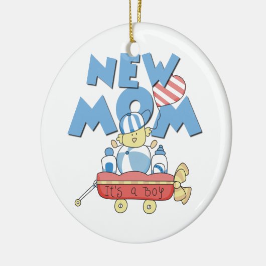 新しいお母さんそれは男の子のギフトです セラミックオーナメント (左)