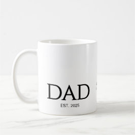 新しいお父さんへのギフト カスタムテキスト DAD Established コーヒーマグカップ