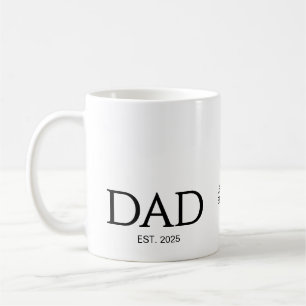 新しいお父さんへのギフト カスタムテキスト DAD Established コーヒーマグカップ