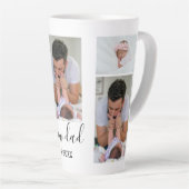 新しいお父さん5人の写真のコラパーソナライズされたージュ カフェラテマグ (右アングル)