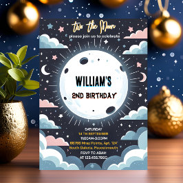 新しいかわいい宇宙の夜空2月2日の誕生日 招待状