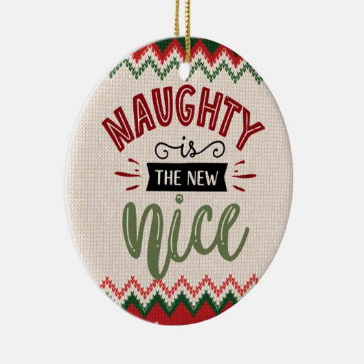 新しいけないニース – クリスマスおもしろいの休日 セラミックオーナメント (右)