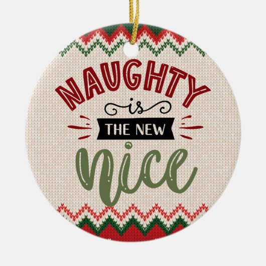 新しいけないニース – クリスマスおもしろいの休日 セラミックオーナメント (正面)