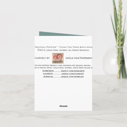 新しいのケシ(両方からのノートはありがとう) サンキューカード (裏面)