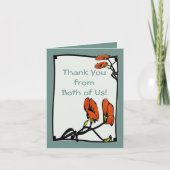 新しいのケシ(両方からのノートはありがとう) サンキューカード (正面)