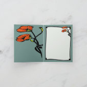 新しいのケシ(両方からのノートはありがとう) サンキューカード (内部)