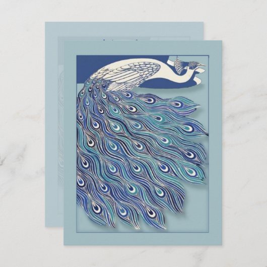 新しいの孔雀のブライダルシャワーの招待状 招待状 (正面/裏面)