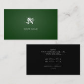 新しいの深緑色の金 名刺 (正面/裏面)