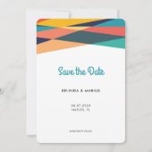 新しいはっきりしたカラフルストライプSummer Photo セーブザデート (正面)