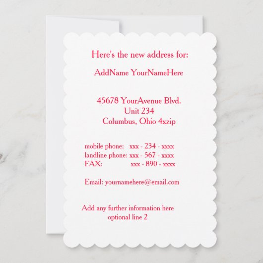 新しいアおもしろいドレス動物ベビー 案内状 (裏面)