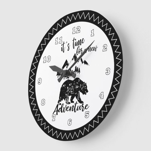 新しいアドベンチャークマのキャンピングカー時計のための時間 ラージ壁時計 (傾斜)