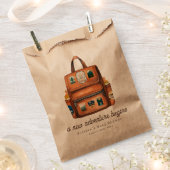 新しいアドベンチャーバックパック+ボトルベビーシャワー フェイバーバッグ (クリップ留めされた状態)