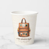 新しいアドベンチャーバックパック+ボトルベビーシャワー 紙コップ (正面)