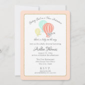 新しいアドベンチャーホットエアバルーン赤ちゃんシャワー 招待状 (正面)