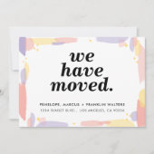 新しいアドモダンレ色彩の鮮やかス・カードを移動 案内状 (正面)