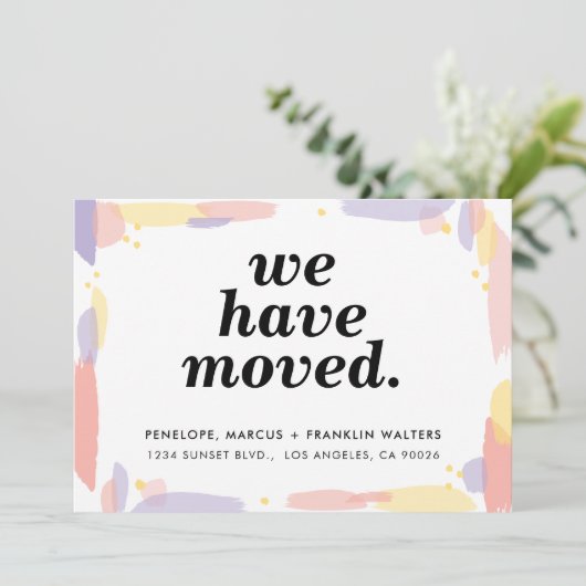 新しいアドモダンレ色彩の鮮やかス・カードを移動 案内状 (スタンド正面)