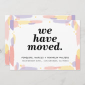 新しいアドモダンレ色彩の鮮やかス・カードを移動 案内状 (正面/裏面)