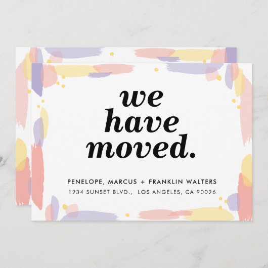 新しいアドモダンレ色彩の鮮やかス・カードを移動 案内状 (正面/裏面)