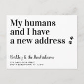 新しいアドレスおもしろい引っ越しましたドッグペット移動 案内ポストカード (正面)