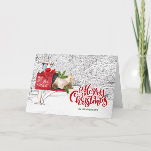 新しいアドレスからの定期的なクリスマス シーズンカード (正面)