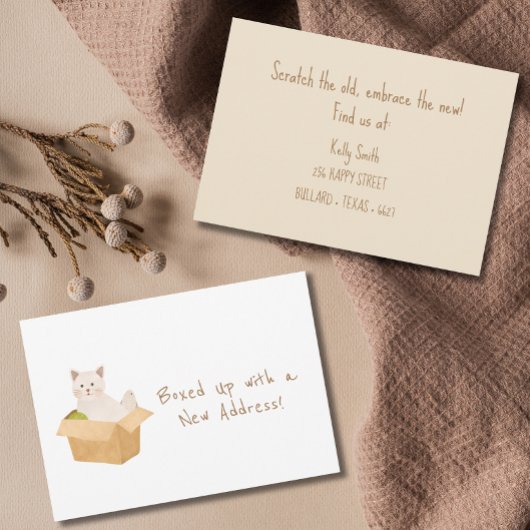 新しいアドレスでボックスアップ！猫の動き 案内状