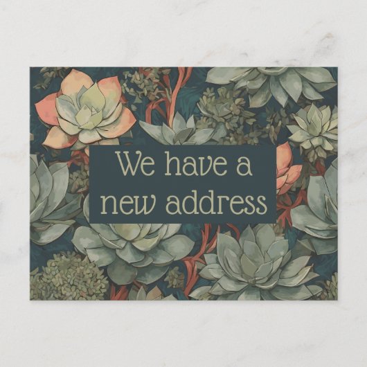 新しいアドレスのお知らせ |多肉植物の庭 ポストカード (正面)
