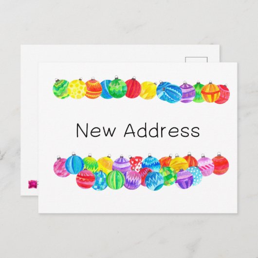 新しいアドレスのお知らせ、水の色のボーブル ポストカード (正面/裏面)