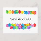 新しいアドレスのお知らせ、水の色のボーブル ポストカード (正面)
