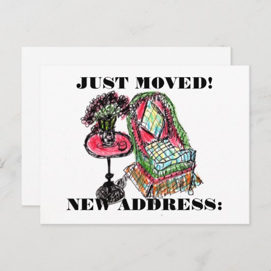 新しいアドレスのはがきを移動 案内ポストカード (正面/裏面)