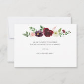 新しいアドレスのブルゴーニュフローラの発表 招待状 (裏面)