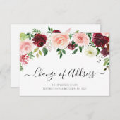 新しいアドレスのブルゴーニュフローラの発表 招待状 (正面/裏面)