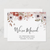 新しいアドレスのムーディフローラ紅葉の移動 案内ポストカード (正面/裏面)