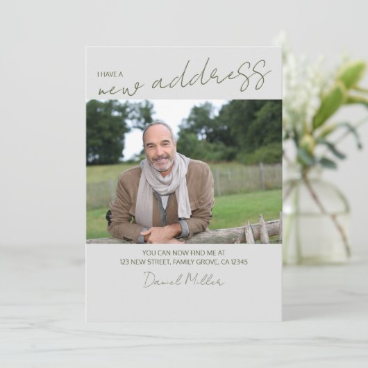 新しいアドレスの写真(スクリプトカジュアルの移動あり) 案内状 (スタンド正面)