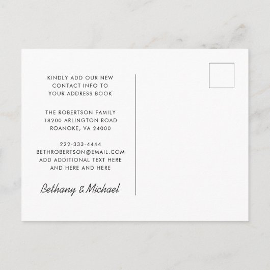 新しいアドレスの水色メールボックスの移動 案内ポストカード (裏面)