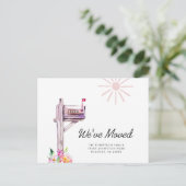 新しいアドレスの水色メールボックスの移動 案内ポストカード (スタンド正面)